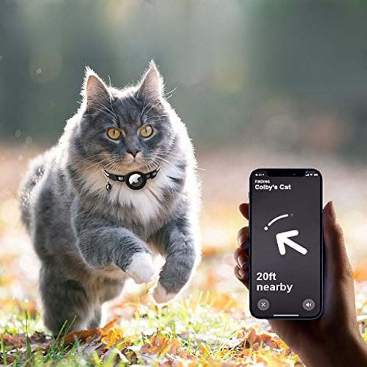 Odblaskowa obroża GPS dla kota z szybkim zapięciem. Bezpieczny lokalizator i akcesoria dla zwierząt domowych.