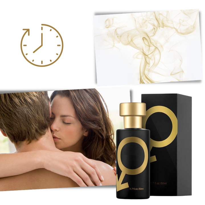 Uniseksowe perfumy z feromonami, elegancka butelka, czarna nakrętka, subtelny i urzekający zapach dla kobiet i mężczyzn.