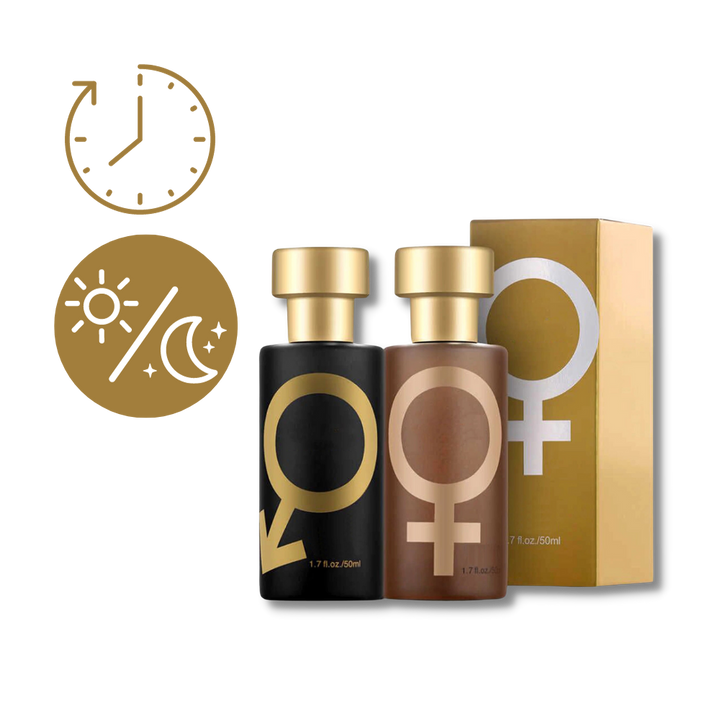 Uniseksowe perfumy z feromonami, elegancka butelka, czarna nakrętka, subtelny i urzekający zapach dla kobiet i mężczyzn.