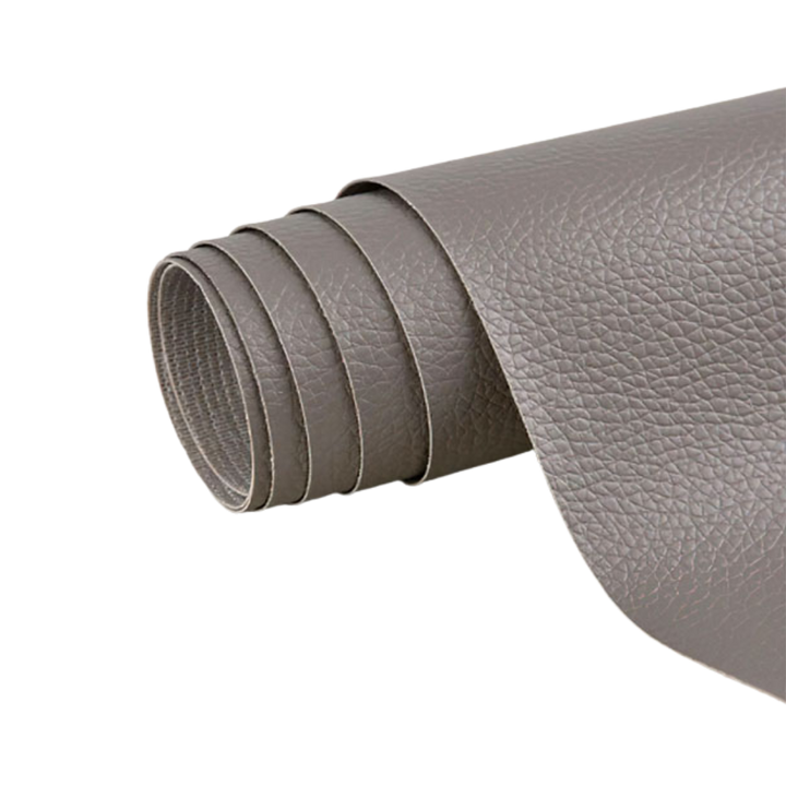 Szara samoprzylepna łatka do naprawy skóry, ultraodporna, wodoodporna, idealna do kanap, kurtek, tapicerki samochodowej.