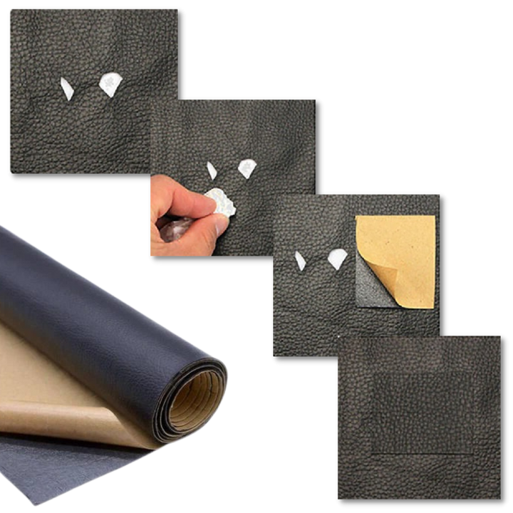 Samoprzylepna łatka do naprawy skóry w kolorze khaki, ultraodporna, wodoodporna, do naprawy kanap, kurtek, wnętrz samochodów.