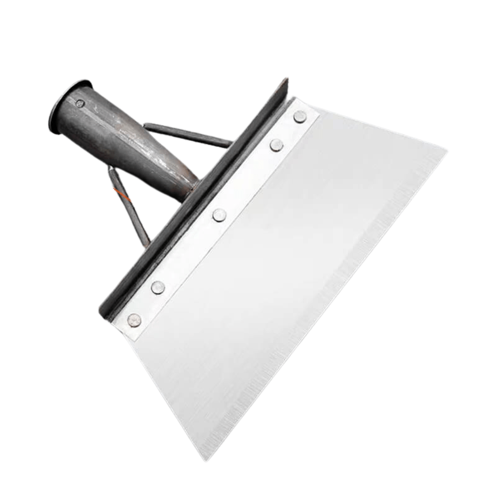 Ergonomiczna łopata ogrodowa do pielenia ze stali nierdzewnej, w kolorze srebrnym, wszechstronne narzędzie do ogrodu i wokół domu.