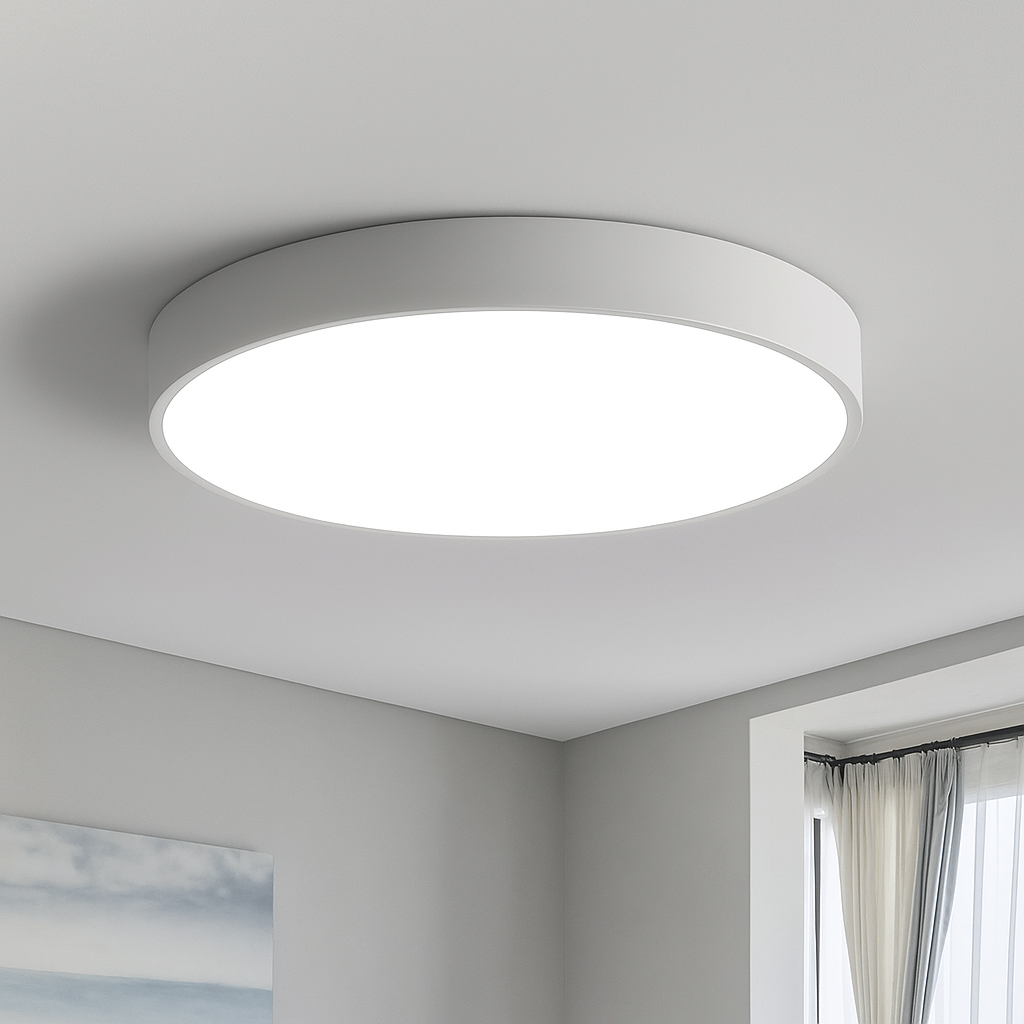 Elegancka skandynawska lampa sufitowa LED w kolorze czarnym, białym, złotym, nowoczesny i jasny design do współczesnych wnętrz.