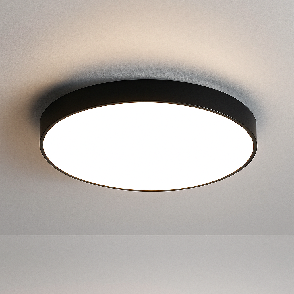 Elegancka skandynawska lampa sufitowa LED w kolorze czarnym, białym, złotym, nowoczesny i jasny design do współczesnych wnętrz.