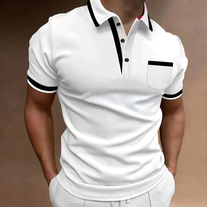 Męskie polo casual, niebieskie, klasyczny kołnierzyk, miękka bawełna, idealne do eleganckiego stylu i codziennego komfortu.