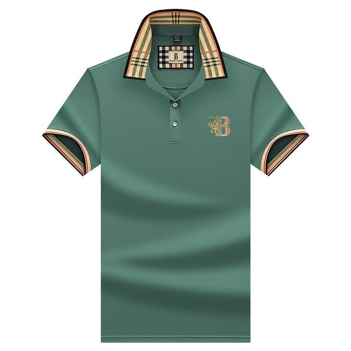 Męskie letnie polo, eleganckie i swobodne, jednokolorowe, miękka tkanina, krótkie rękawy, idealne na każdą letnią okazję.