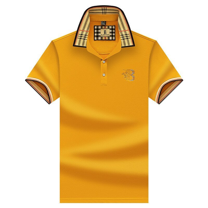 Męskie letnie polo, eleganckie i swobodne, jednokolorowe, miękka tkanina, krótkie rękawy, idealne na każdą letnią okazję.