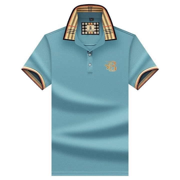 Męskie letnie polo, eleganckie i swobodne, jednokolorowe, miękka tkanina, krótkie rękawy, idealne na każdą letnią okazję.