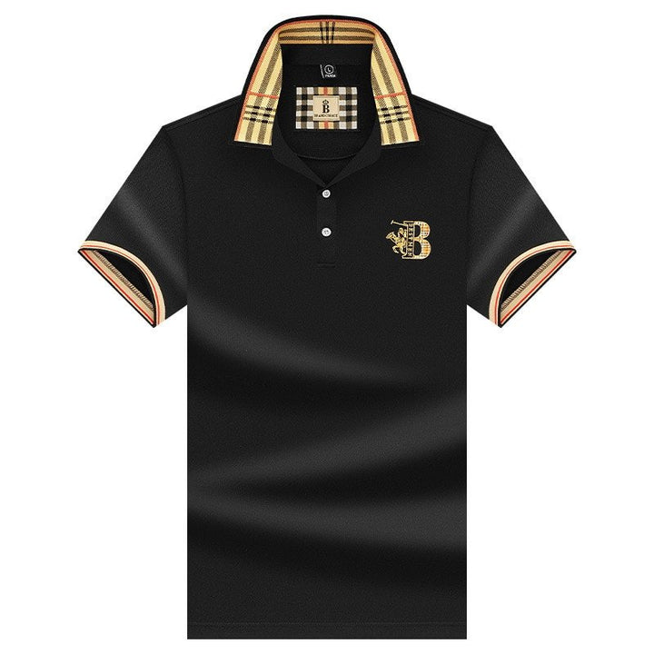 Męskie letnie polo, eleganckie i swobodne, jednokolorowe, miękka tkanina, krótkie rękawy, idealne na każdą letnią okazję.