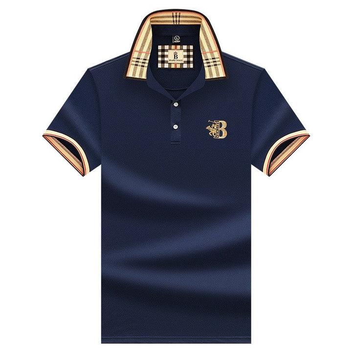 Męskie letnie polo, eleganckie i swobodne, jednokolorowe, miękka tkanina, krótkie rękawy, idealne na każdą letnią okazję.