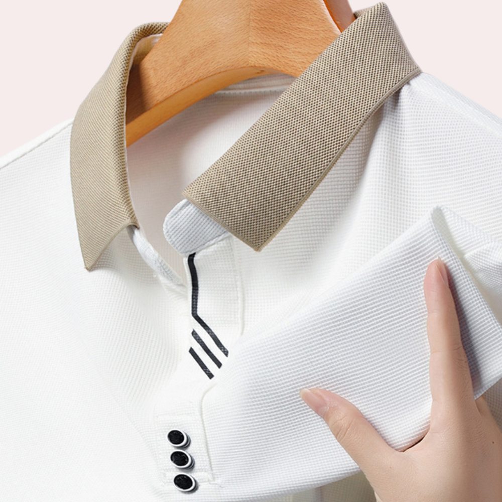Męska koszulka polo z długim rękawem, czarna, oddychająca, idealna do stylu casual chic.
