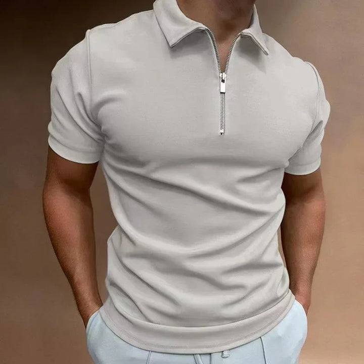 Polo męskie, tkanina spandex, oddychająca, idealna na lato.