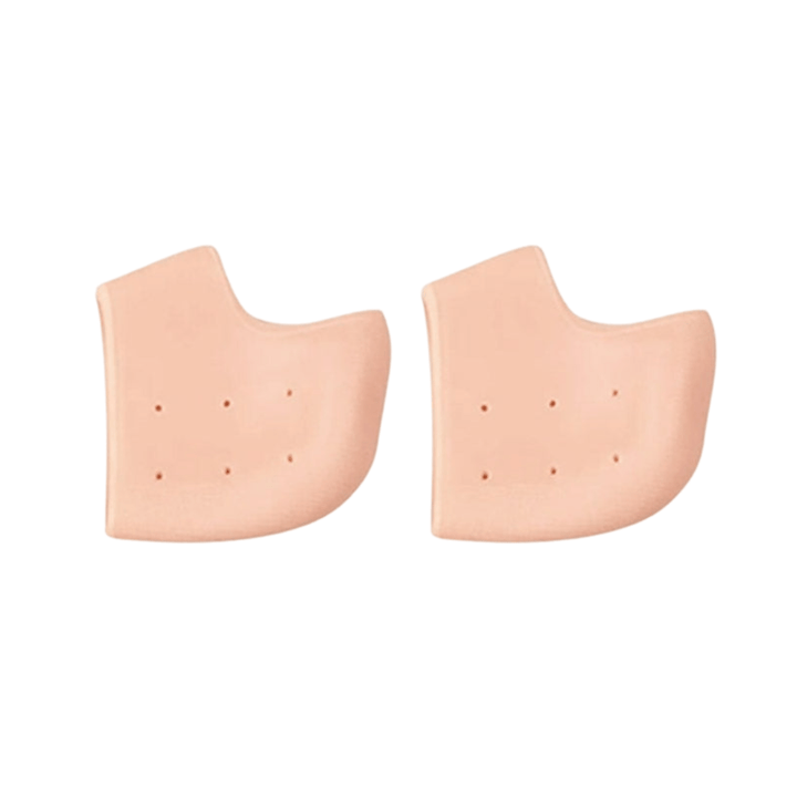 Przejrzysta, elastyczna silikonowa osłona na piętę, widok z góry, dodatek komfortu dla kobiet, dopasowujący się do każdego obuwia