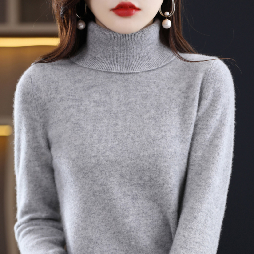 Damski sweter z golfem, elegancki i miękki, luksusowy dodatek do każdej stylizacji.