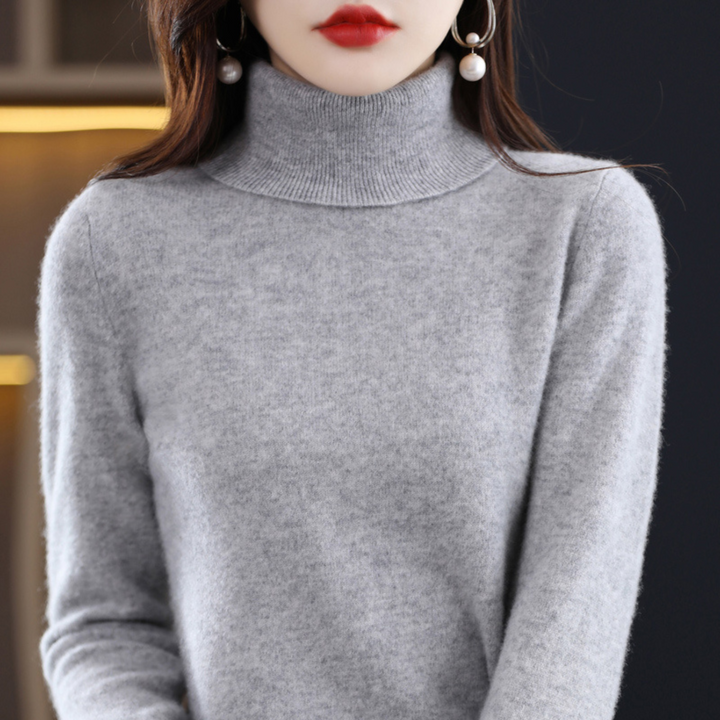 Damski sweter z golfem, elegancki i miękki, luksusowy dodatek do każdej stylizacji.