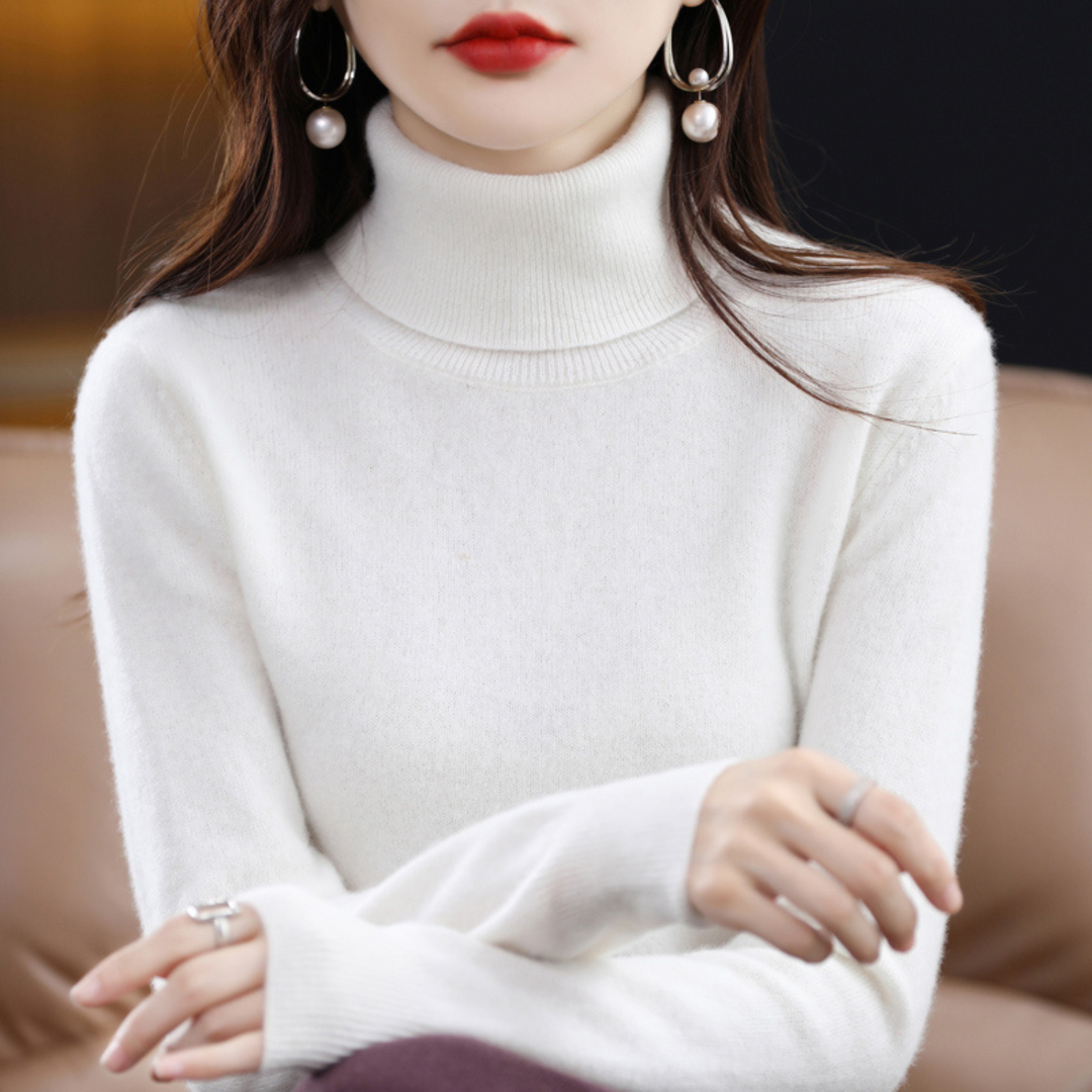 Damski sweter z golfem, elegancki i miękki, luksusowy dodatek do każdej stylizacji.