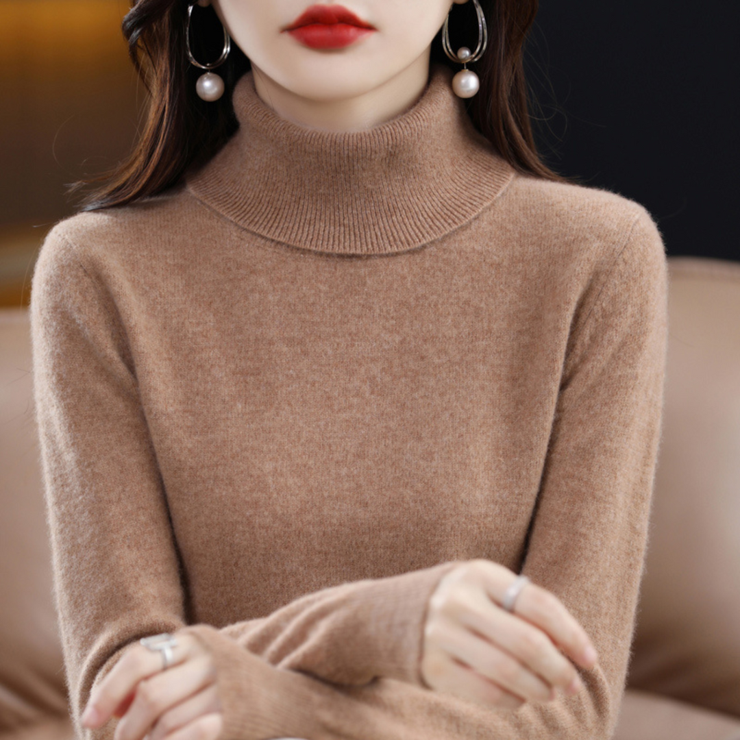 Damski sweter z golfem, elegancki i miękki, luksusowy dodatek do każdej stylizacji.