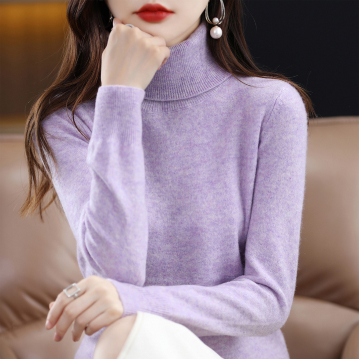 Damski sweter z golfem, elegancki i miękki, luksusowy dodatek do każdej stylizacji.