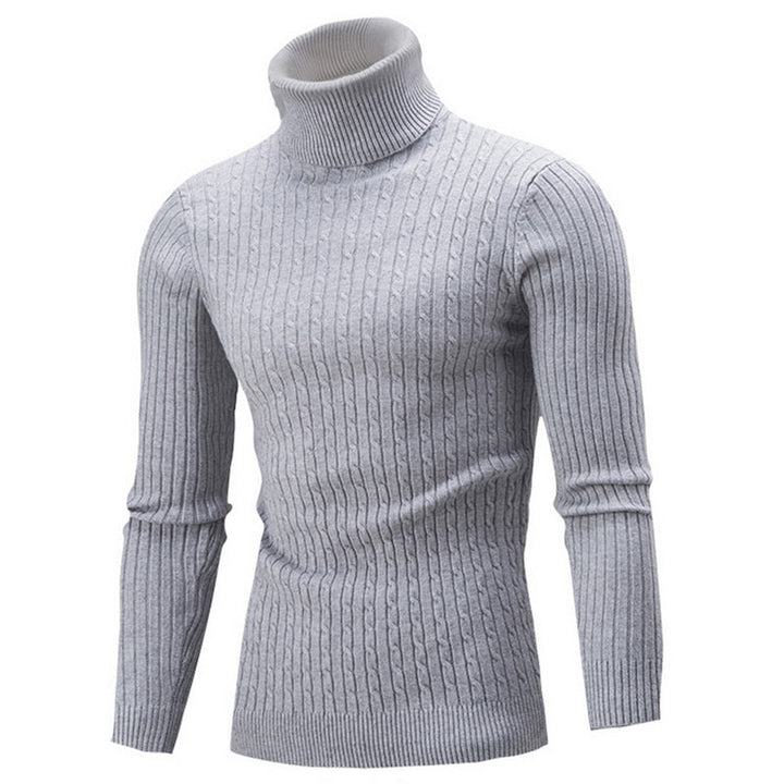 Elegancki i ciepły męski golf, wyrafinowany design, idealny na zimę, jednolity kolor, pasuje na każdą okazję.