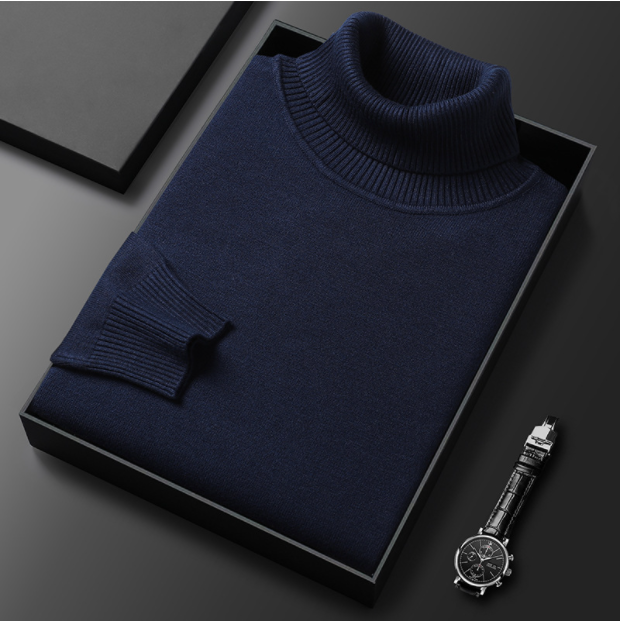Męski sweter z golfem Brylon, elegancki i komfortowy, w kolorze niebieskim