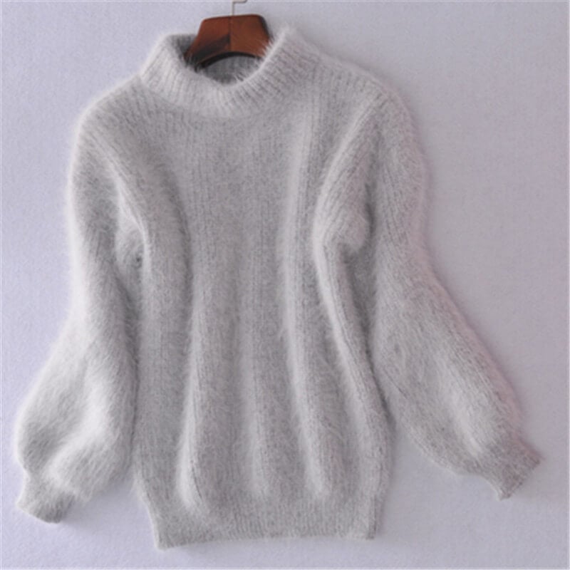 Damski luźny sweter wełniany, wygodny, obszerny, w różnych kolorach, dla swobodnego i eleganckiego wyglądu.