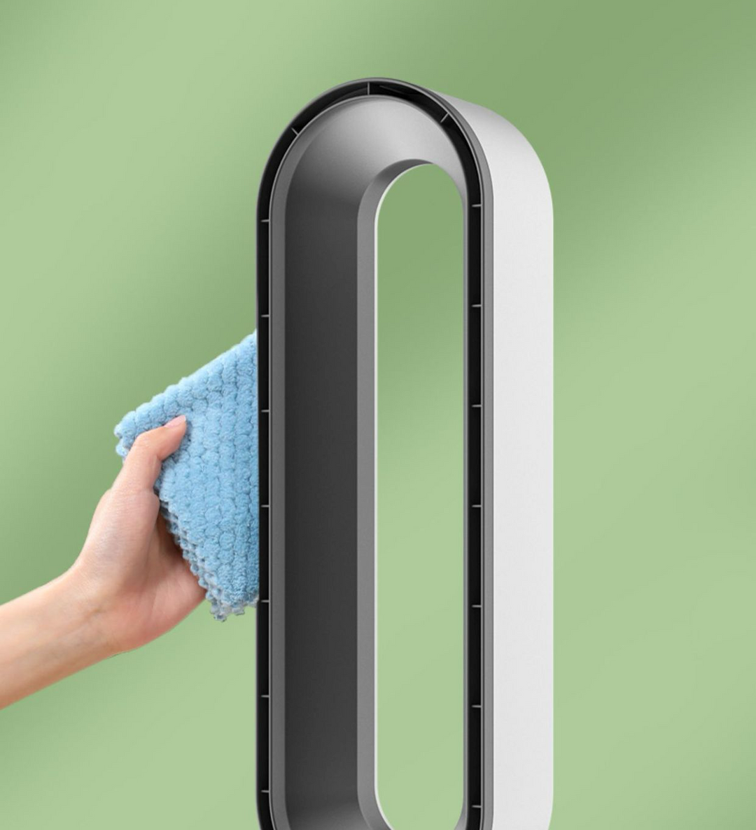 Nowoczesny klimatyzator 3 w 1 z filtrem HEPA, kompaktowy design, oczyszcza i chłodzi powietrze, idealny dla zdrowego klimatu wewnętrznego.
