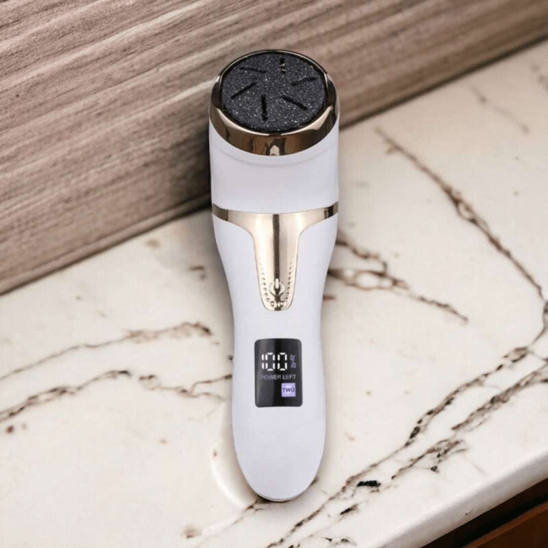 Akumulatorowy elektryczny pilnik do stóp, usuwa zrogowacenia, gładkie stopy, ergonomiczny design, czarny lub biały