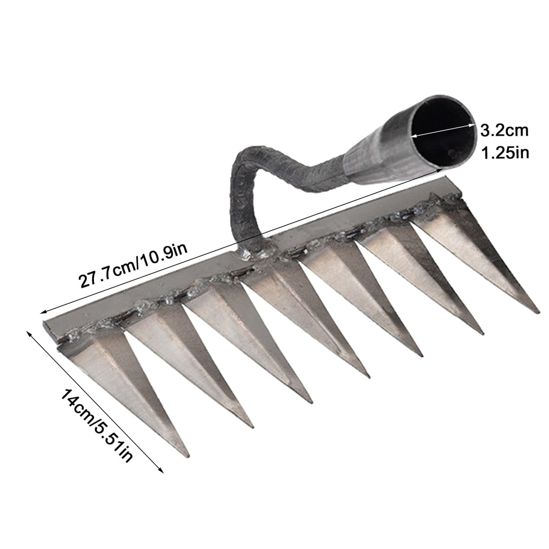 Stalowe grabie do pielenia Jardioui, skuteczne do wyrywania chwastów z ogrodu, dostępne w wersjach z 5, 6, 7 zębami.