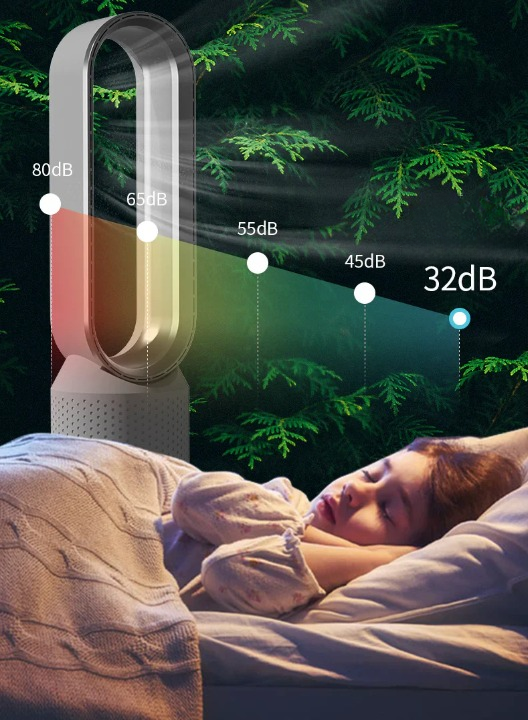 Widok z boku klimatyzatora AirPure 3w1 pokazujący jego kompaktowe wymiary i smukłą sylwetkę