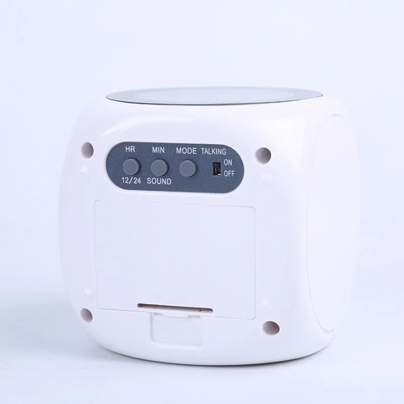 Cyfrowy budzik LED ProjecTime z projekcją czasu na ścianie, kompaktowy nowoczesny design, jasny wyświetlacz.