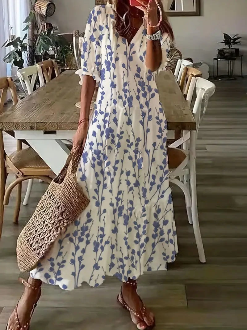 MonVie Sukienka Boho - Widok z przodu, lekka i elegancka, idealna sukienka damska na komfortowe i stylowe lato.