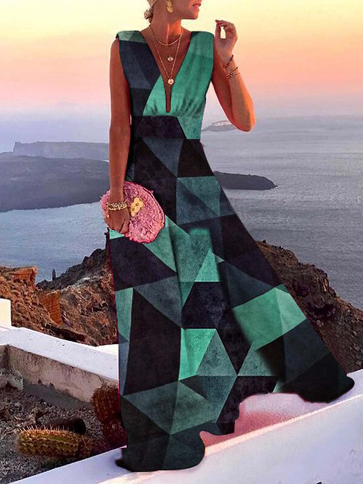 Elegancka i płynna damska sukienka maxi wieczorowa Clémence, idealna na wesela, dostępna w czterech kolorach i rozmiarach S do XL.