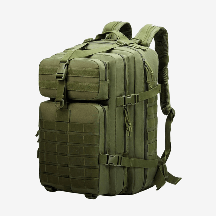 Wodoodporny plecak 50L z wytrzymałego nylonu, z trzema przegródkami, systemem MOLLE, idealny na świeżym powietrzu i piesze wycieczki.