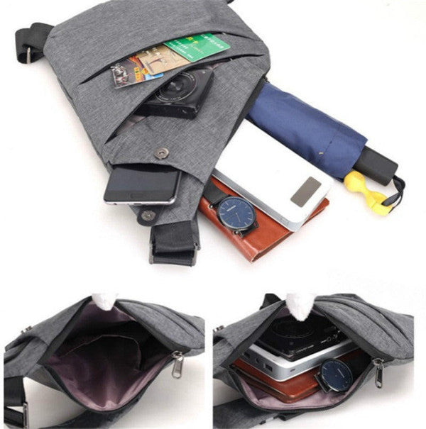 Antykradzieżowa torba na ramię dla mężczyzn, ergonomiczny design, wodoodporny materiał, liczne przegródki, stylowy kolor.