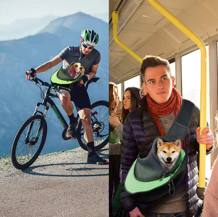 Torba transportowa dla psa, oddychająca, wyściełana na ramię, szara, praktyczna i lekka, komfortowa i bezpieczna.