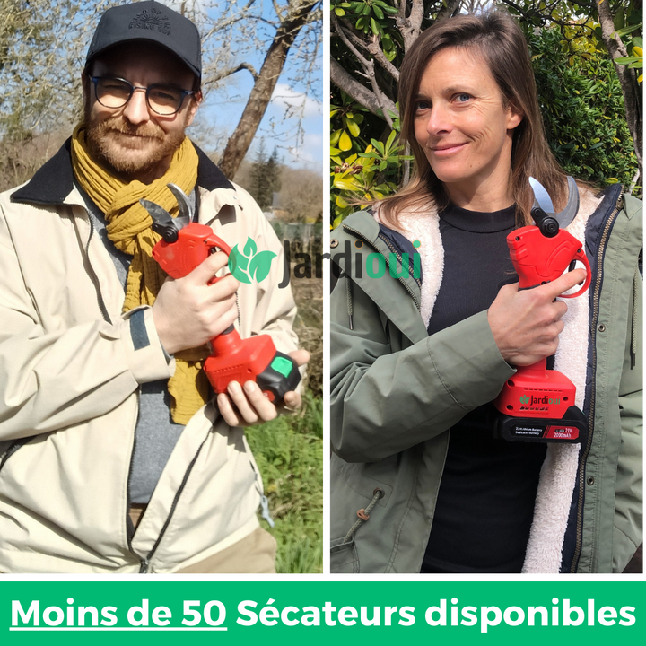 Bezprzewodowe nożyce elektryczne z ostrzem stalowym, ergonomiczne, z dołączoną baterią dla wydajnego i łatwego ogrodnictwa.