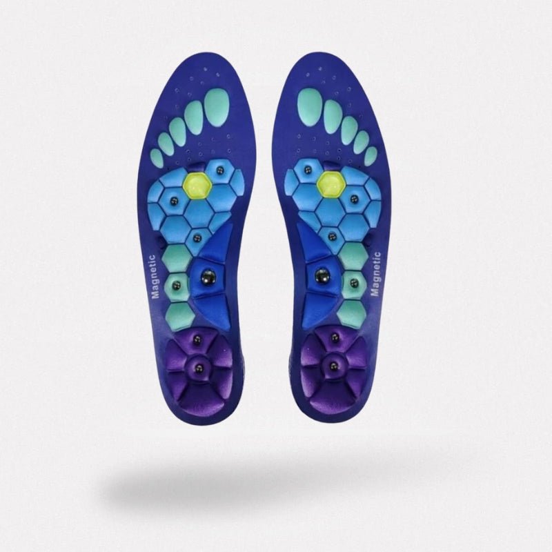 Ergonomiczne wkładki do akupresury, białe z punktami masującymi, dla komfortu i dobrego samopoczucia, pasujące do każdego buta