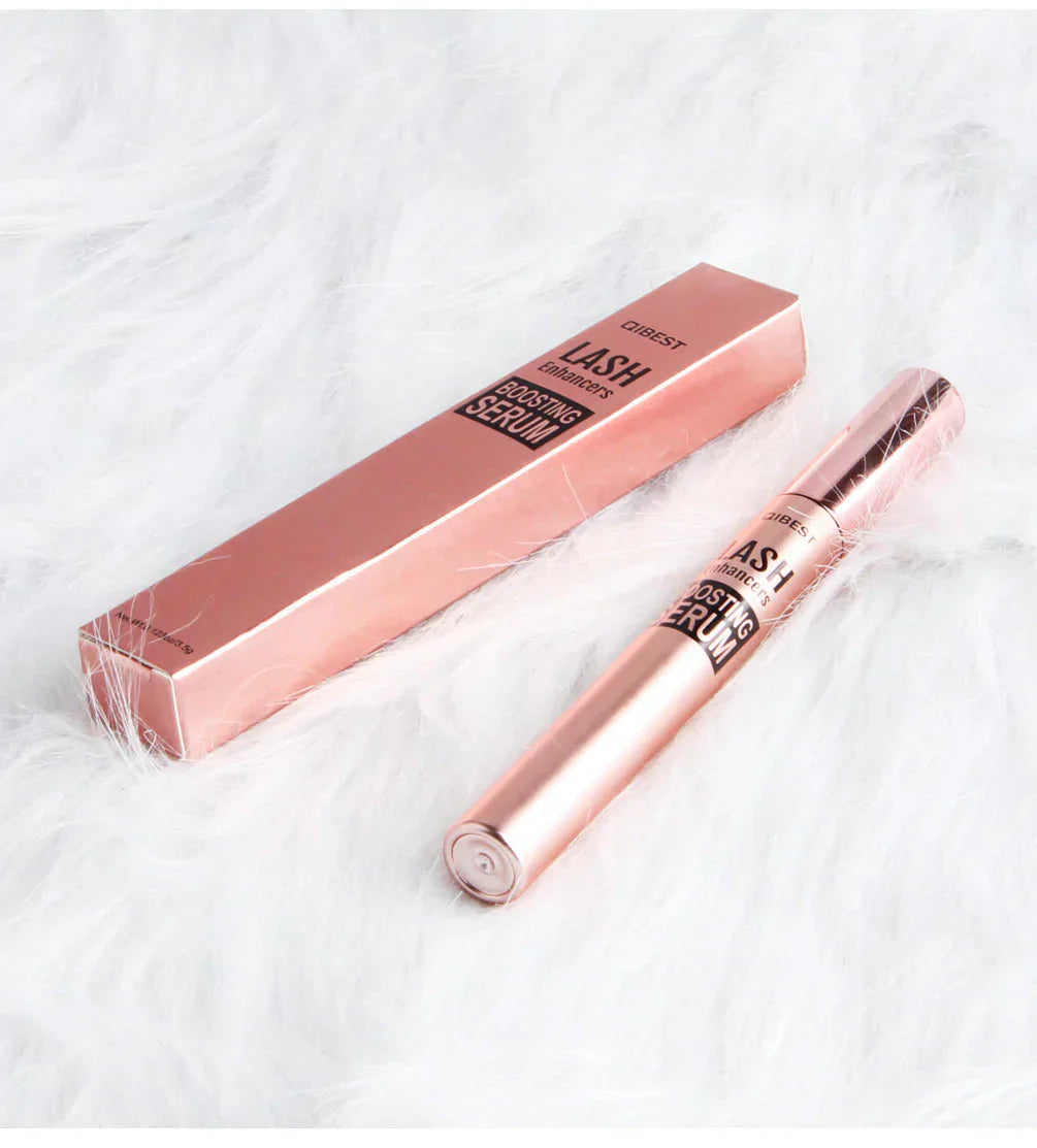 Przezroczyste serum wzmacniające rzęsy dla długich i objętościowych rzęs, butelka z cienkim aplikatorem dla mocnych i grubych rzęs.