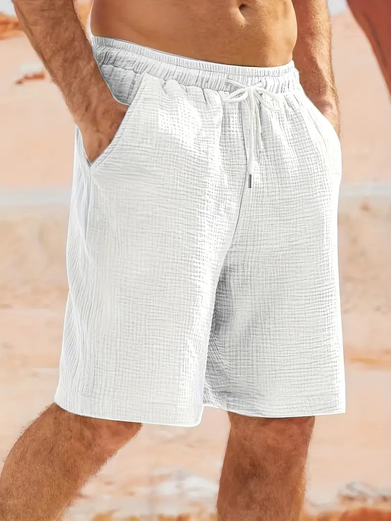 Męskie szorty casualowe, lekki materiał, różne letnie kolory, idealne na plażę lub letnie grille.