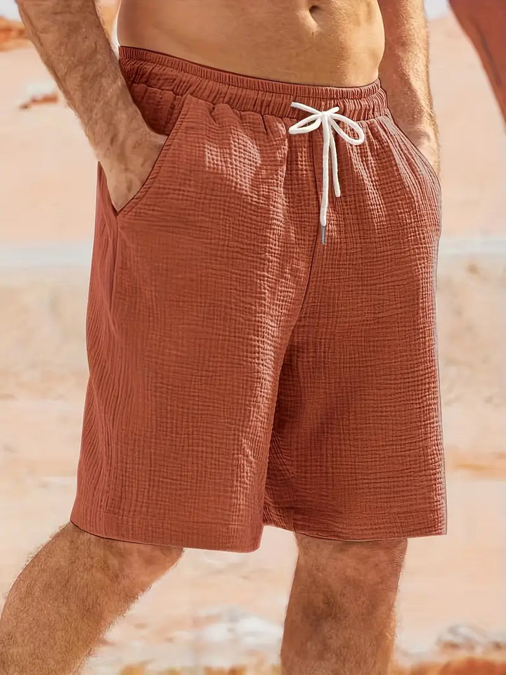 Męskie szorty casualowe, lekki materiał, różne letnie kolory, idealne na plażę lub letnie grille.