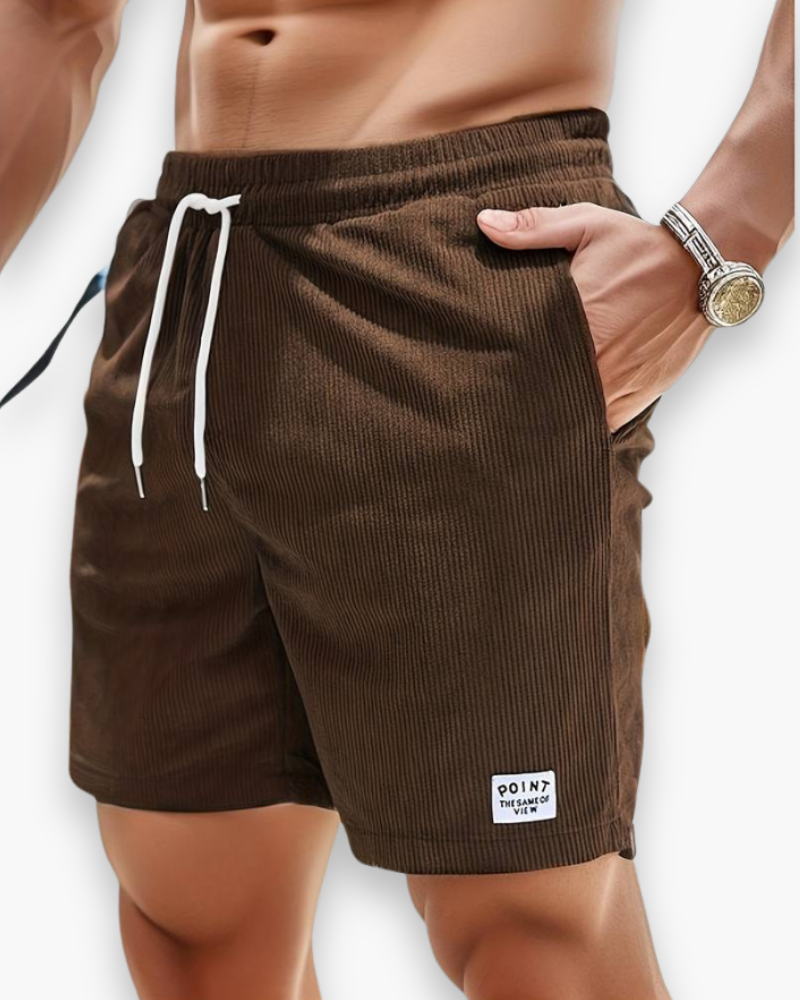 Męskie szorty letnie, casualowe, z lekkiego materiału, nowoczesny design, idealne na upalne dni i aktywności na świeżym powietrzu.
