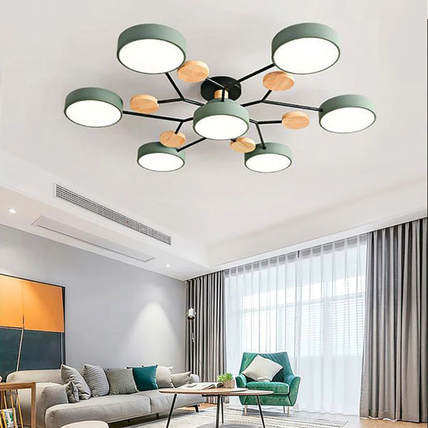 Elegancka designerska lampa sufitowa z kutego żelaza, ręcznie wykończona. Smukła forma, nowoczesne oświetlenie wnętrz.