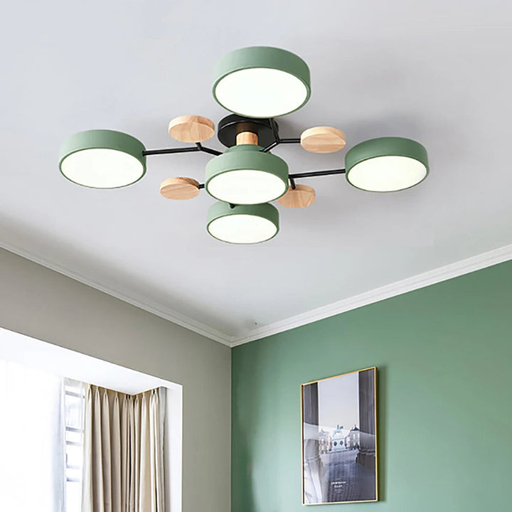 Smukła designerska lampa sufitowa, ręcznie wykończona. Eleganckie oświetlenie LED wnętrz, idealna do domu.