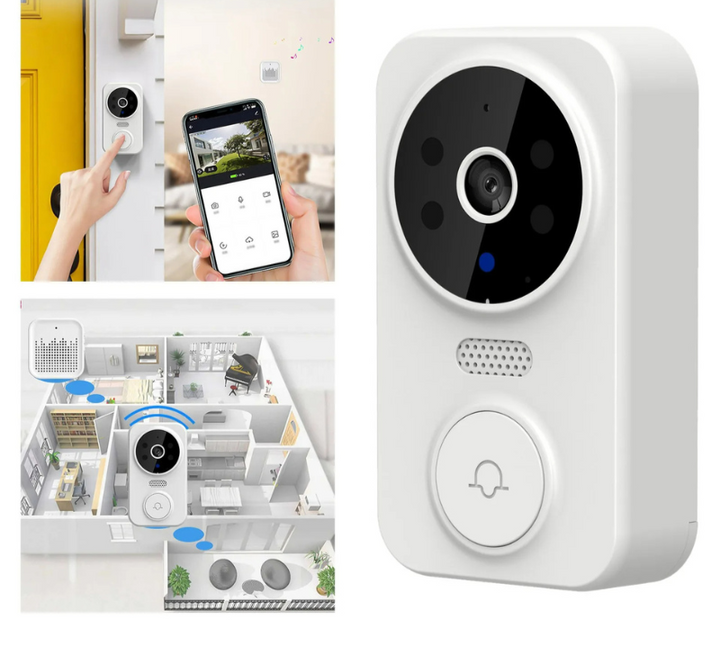 Inteligentny dzwonek WiFi z wbudowaną kamerą HD, nowoczesnym designem, zwiększonym bezpieczeństwem, dwukierunkowym audio i wykrywaniem ruchu