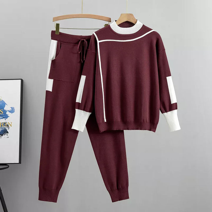 Męski nowoczesny dres Isla w kolorze bordowym, dopasowany krój, elegancki, komfort, miękki poliester, zdjęcie 1