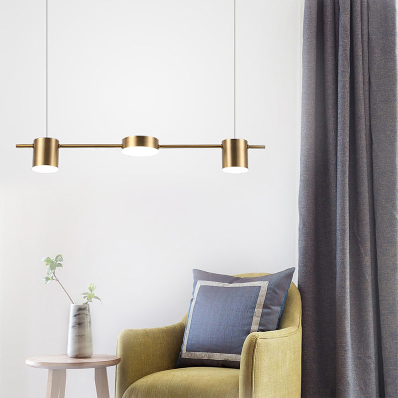 Nowoczesna czarno-złota lampa wisząca LED z aluminium, elegancka i minimalistyczna, idealna do współczesnego wnętrza, z 3 lub 5 światłami