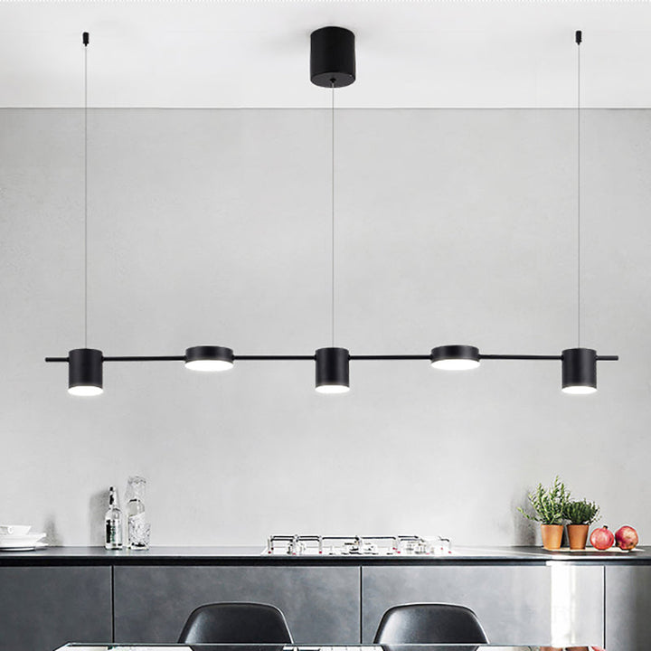 Nowoczesna czarno-złota lampa wisząca LED z aluminium, elegancka i minimalistyczna, idealna do współczesnego wnętrza, z 3 lub 5 światłami