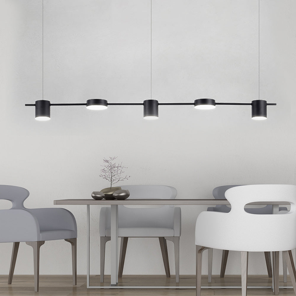 Nowoczesna czarno-złota lampa wisząca LED z aluminium, elegancka i minimalistyczna, idealna do współczesnego wnętrza, z 3 lub 5 światłami