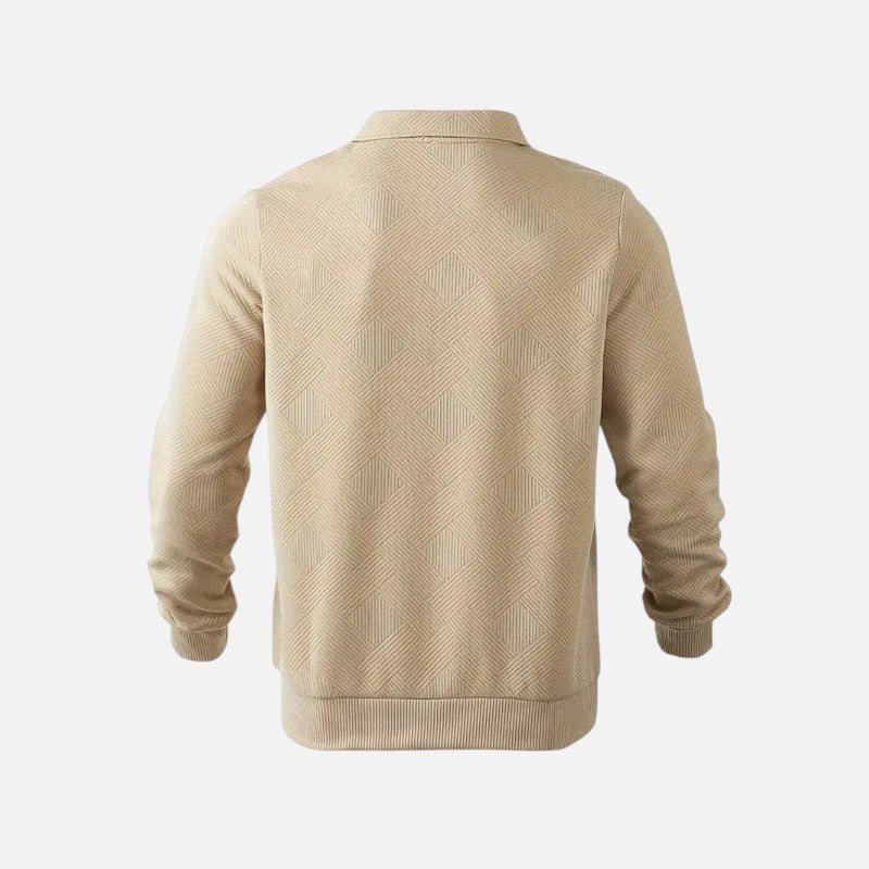 Męska bluza w paski z zamkiem błyskawicznym, długimi rękawami, miękką i wygodną tkaniną, idealna do swobodnego stylu.