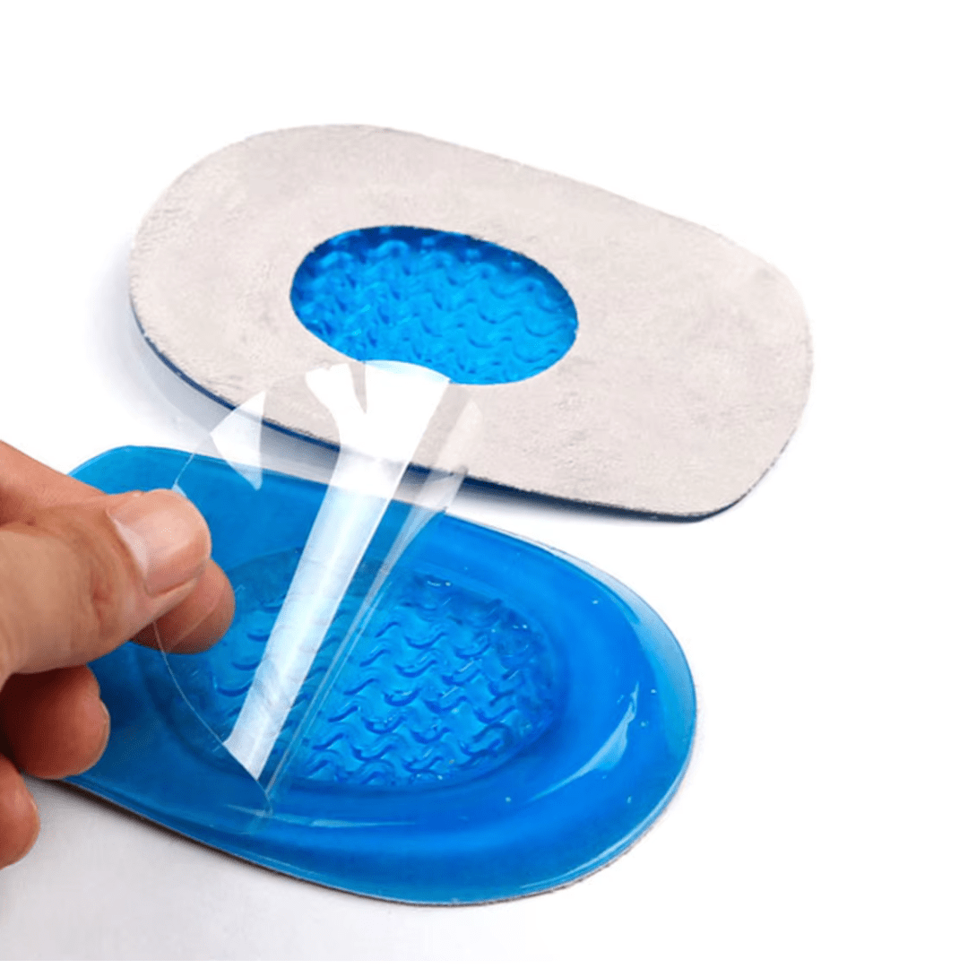 Żelowa wkładka amortyzująca wstrząsy, idealna na ból ścięgna Achillesa, dyskretnie pasuje do butów.